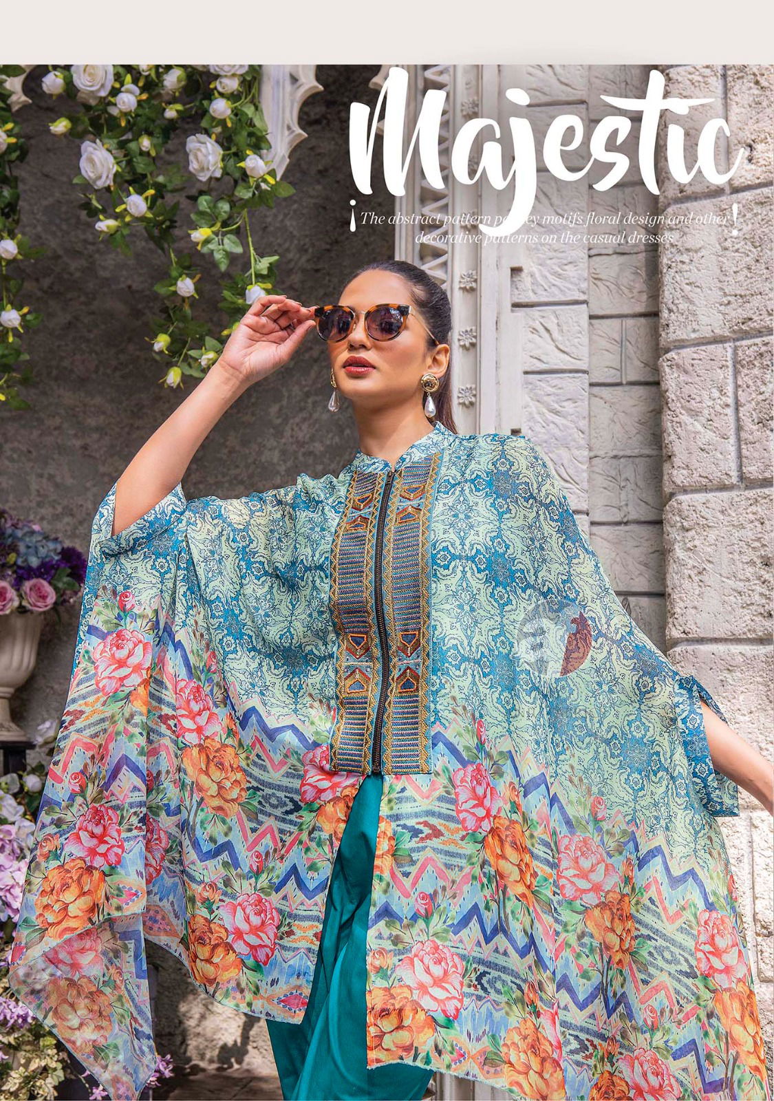 Cape Style By Af Viscose Premium Chiffon Printed Party Wear Kurti With Bottom Wholesale Online